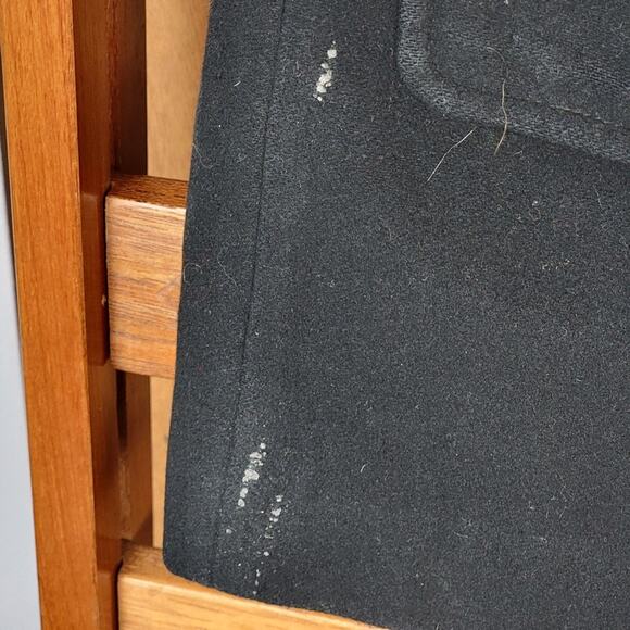 VINTAGE Marvin Richards New York Black Wool Cashmere Fox Fur Coat, Sz 4 - Picture 2 of 11